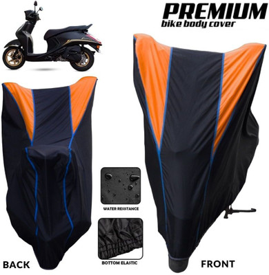 MADAFIYA Two Wheeler Cover for Yamaha(Fascino 125 FI, Black, Orange, Blue)