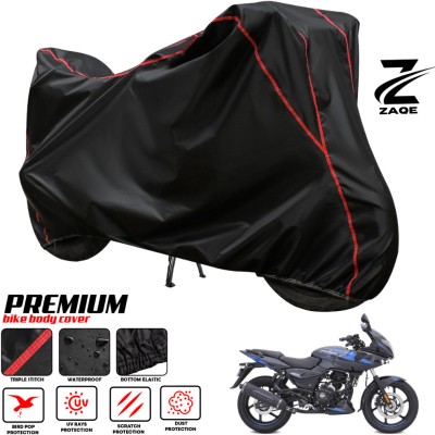 ZAQE Two Wheeler Cover for Bajaj(Pulsar 220 DTS-i, Black, Red)