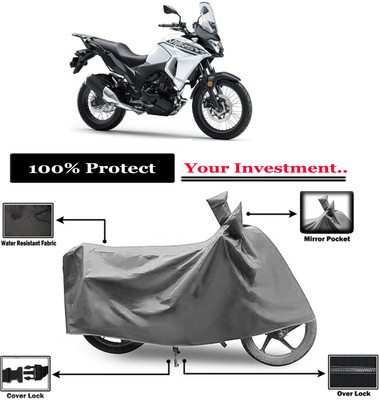 Amexride Two Wheeler Cover for Kawasaki(Versys X 300, Grey)