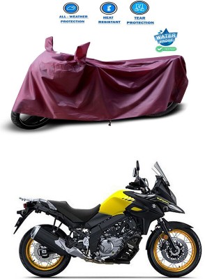 Ascension Waterproof Two Wheeler Cover for Suzuki(V-Strom 650 XT, Maroon)