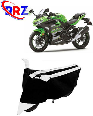 RRZ Waterproof Two Wheeler Cover for Kawasaki(Ninja 400, Black, White)