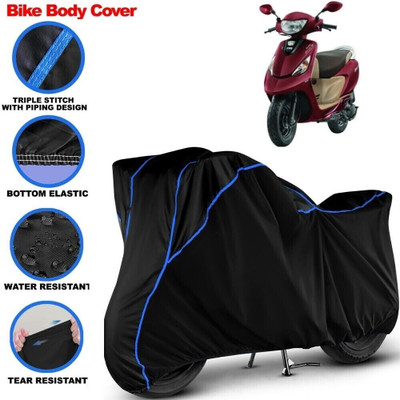 Grizzly Waterproof Two Wheeler Cover for TVS(Scooty Zest, Black, Blue)