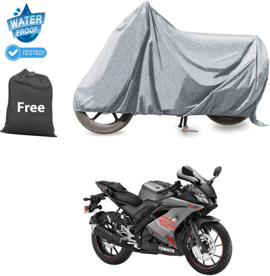 GOSHIV-car and bike accessories Waterproof Two Wheeler Cover for Yamaha(YZF-R15 V3 BS6, Silver)