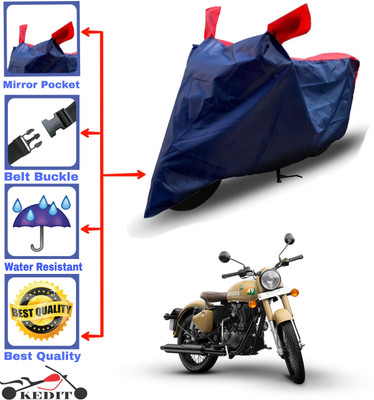 AASHTIK MART Two Wheeler Cover for Royal Enfield(Classic 350 Signals, Red, Blue)