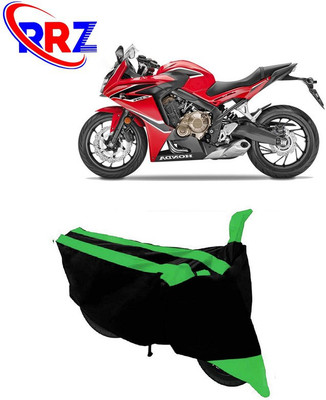 RRZ Waterproof Two Wheeler Cover for Honda(CBR 650F, Black, Green)