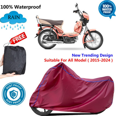 OliverX Waterproof Two Wheeler Cover for TVS(Maroon)