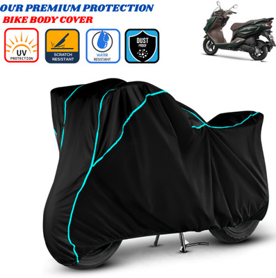 Delphinium Waterproof Two Wheeler Cover for Suzuki(Burgman Electric, Black)
