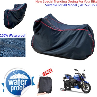 AUTOCAD Waterproof Two Wheeler Cover for TVS(Apache RTR 200 4V, Black)