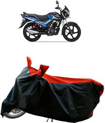 KEDIT Two Wheeler Cover for TVS(Star City Plus, Red, Black)