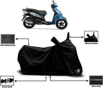 Amexride Two Wheeler Cover for TVS(Wego BS6, Black)