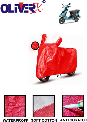 AUTOCAD Waterproof Two Wheeler Cover for TVS(Pep Plus BS6, Red)