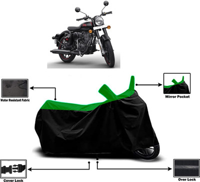 Amexride Two Wheeler Cover for Royal Enfield(350 BS6, Green)