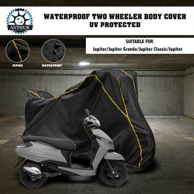ANTHUB Waterproof Two Wheeler Cover for TVS(Jupiter classic, Black)