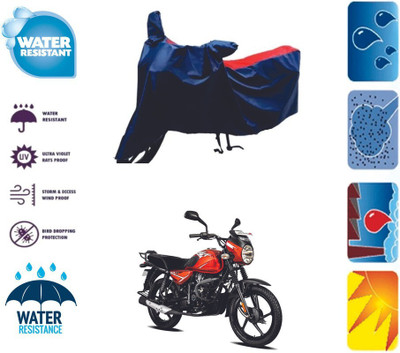 Mdstar Waterproof Two Wheeler Cover for Bajaj(CT 100, Red, Blue)