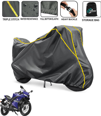 AUTOBIRSA Waterproof Two Wheeler Cover for Yamaha(YZF R15 V3.0, Grey)