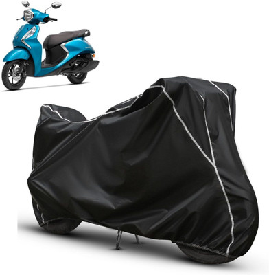 OliverX Waterproof Two Wheeler Cover for Yamaha(Fascino, Black, White)