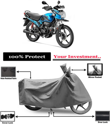 Amexride Two Wheeler Cover for Hero(Passion Pro TR, Grey)