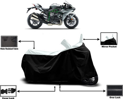 Amexride Two Wheeler Cover for Kawasaki(Ninja H2 BS6, White)