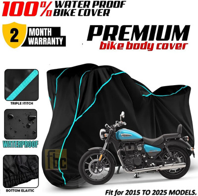 FBC Waterproof Two Wheeler Cover for Royal Enfield(Meteor BS6, Black)