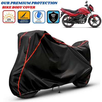 Delphinium Waterproof Two Wheeler Cover for Hero(Passion Xpro, Black, Red)