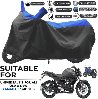 ZAQE Two Wheeler Cover for Yamaha(FZ-S Fi Version 3.0 BS6, Black, Blue)