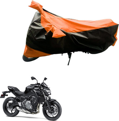 MMSSTAR Waterproof Two Wheeler Cover for Kawasaki(Z800, Black, Orange)