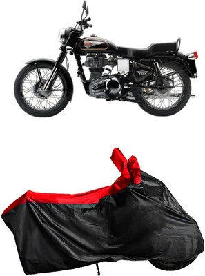 Autofly Waterproof Two Wheeler Cover for Royal Enfield(Bullet 350 Twinspark, Red, Black)