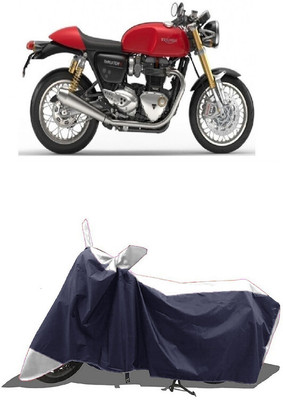 SUGASHRI Waterproof Two Wheeler Cover for Triumph(Thruxton 1200 R, White, Blue)