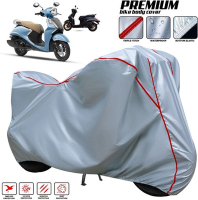 AutoGalaxy Two Wheeler Cover for Yamaha(Fascino, Silver, Red, Multicolor)