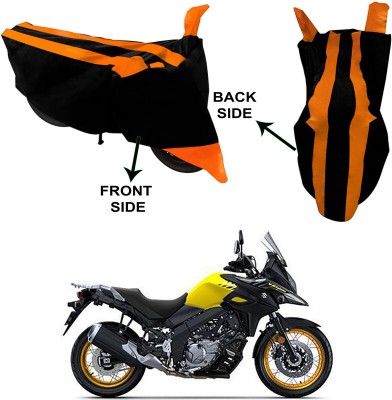 Genipap Two Wheeler Cover for Suzuki(V-Strom 650 XT, Black, Orange)