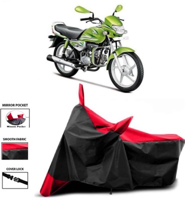 WMIZEXA Two Wheeler Cover for Universal For Bike(HF Deluxe Eco, Red, Black)