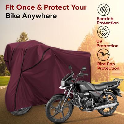AutoGalaxy Waterproof Two Wheeler Cover for Hero(Splendor I Smart, Maroon, Black)