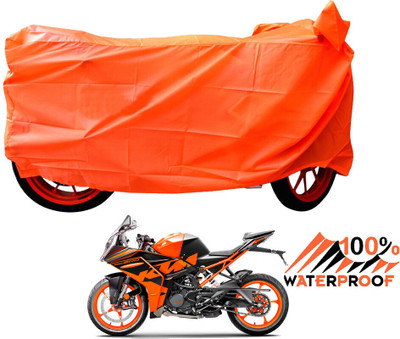 DeepShakshi AUTOMOTIVE Waterproof Two Wheeler Cover for KTM(RC 200, Orange)