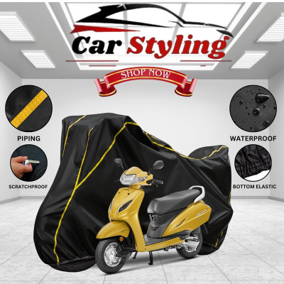 OliverX Waterproof Two Wheeler Cover for Honda(Activa 5G, Black, Yellow)