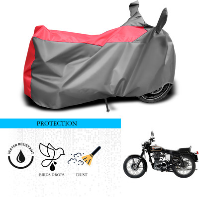 ANTHUB Waterproof Two Wheeler Cover for Royal Enfield(Bullet 350 Twinspark, Grey, Red)