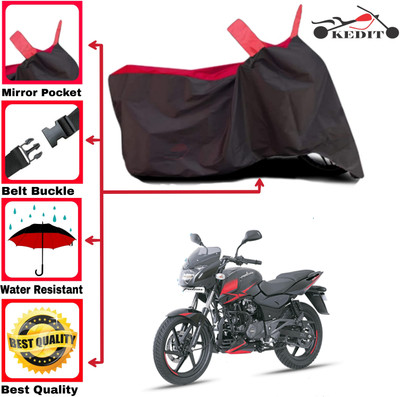 KEDIT Two Wheeler Cover for Bajaj(Pulsar 150 BS6, Red, Black)