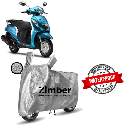 APNEK Two Wheeler Cover for Yamaha(Fascino, Silver)