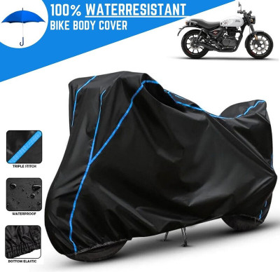Amikan Waterproof Two Wheeler Cover for Royal Enfield(Hunter 350, Black)