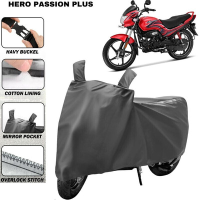DeepShakshi AUTOMOTIVE Waterproof Two Wheeler Cover for Hero(Passion Plus, Grey)