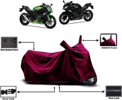 Amexride Two Wheeler Cover for Kawasaki(Ninja 300 BS6, Maroon)