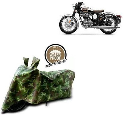 ENTIRELY ELITE Waterproof Two Wheeler Cover for Royal Enfield(Classic Chrome, Multicolor)