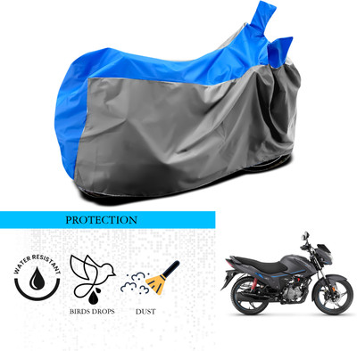 ANTHUB Waterproof Two Wheeler Cover for Hero(Glamour i3s, Grey, Blue)