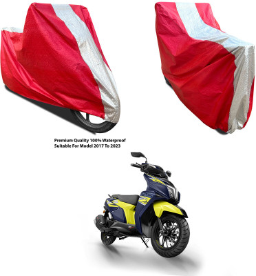 AutoGalaxy Waterproof Two Wheeler Cover for TVS(Ntorq 125, Silver, Red)