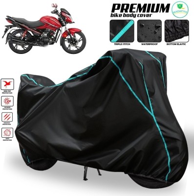 MADAFIYA Two Wheeler Cover for Hero(Glamour i3s BS6, Black, Blue, Multicolor)