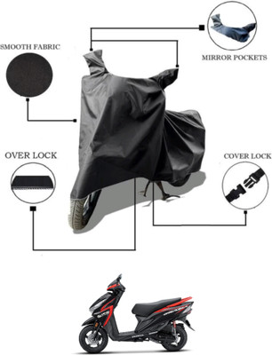 Mdstar Waterproof Two Wheeler Cover for Honda(Grazia BS6, Black)