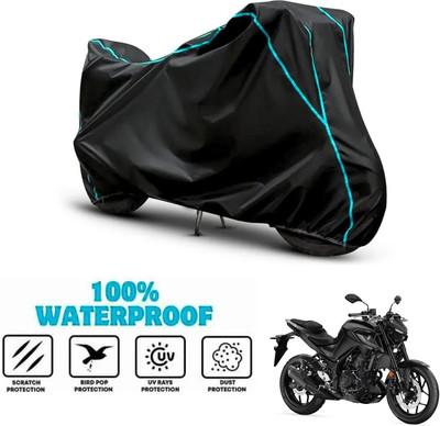 ANTHUB Waterproof Two Wheeler Cover for Yamaha(MT 03, Black)
