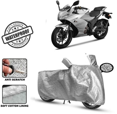 Autoinnovation Waterproof Two Wheeler Cover for Suzuki(Gixxer SF, Silver)
