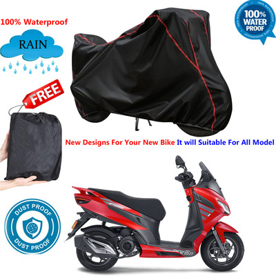 AUTOCAD Waterproof Two Wheeler Cover for Aprilia(SXR 160 BS6, Black)