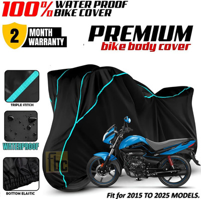 FBC Waterproof Two Wheeler Cover for Hero(Super Splendor, Black, Blue, Multicolor)