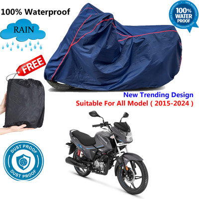 AUTOCAD Waterproof Two Wheeler Cover for Hero(Glamour i3s BS6, Blue, Red)